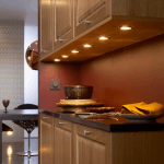 Spotlights over countertop