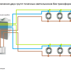 Connection scheme for spotlights