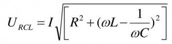 Formula for circuit with capacitance and inductance