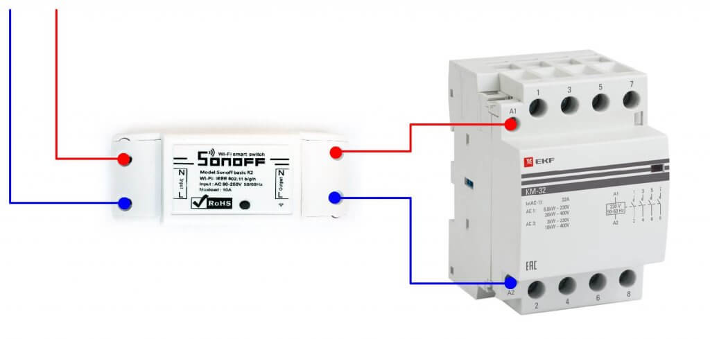 Diagrama de cableado para contactor