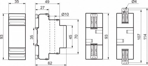 Dimensions of the multimeter