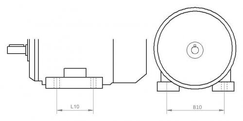 Installation dimensions of electric motors on legs