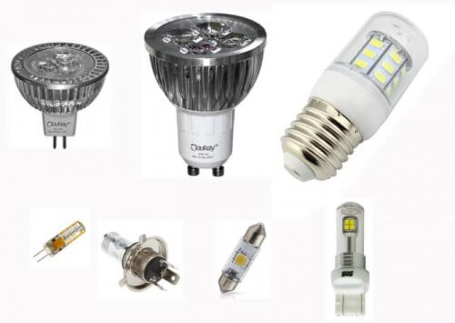 Types of LED bulbs for 12 volts