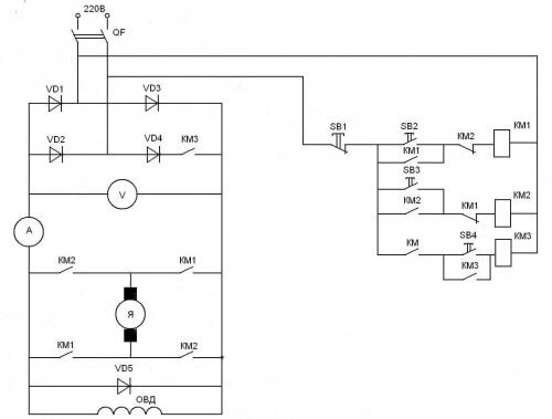 Reverse starting circuit