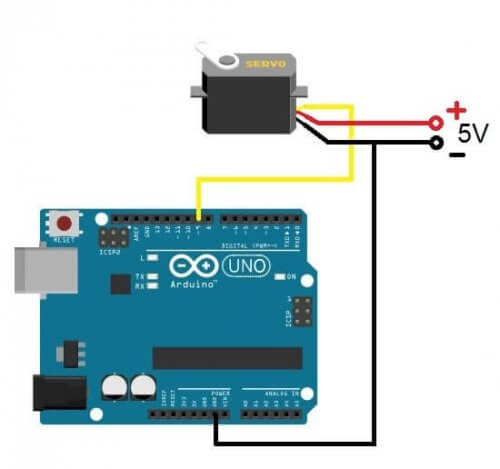 Esquema de conectar un servo a ardiuno