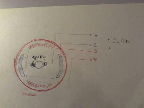 Diagrama de conexión del motor del colector