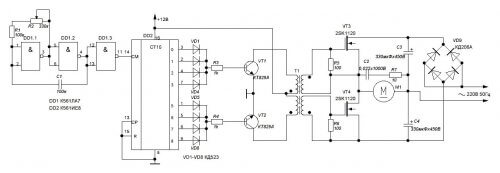 Scheme of the frequency regulator of blood pressure