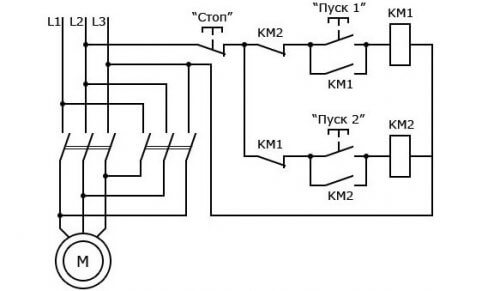 Reversing starter circuit