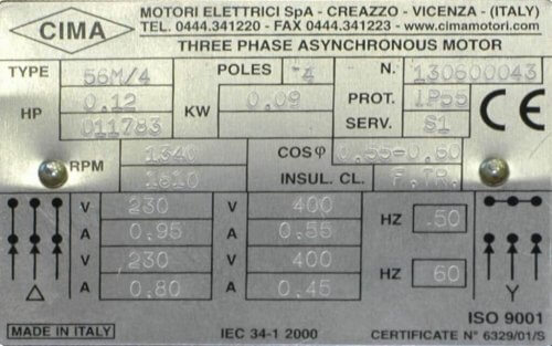 Zaimportowana tabliczka znamionowa