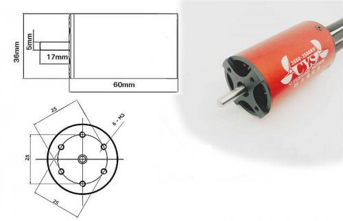 Correspondence of marking and size of brushless motors