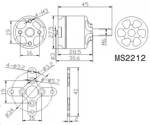 The dimensions of brushless motors with an external rotor on the outer part do not correspond to the marking - it shows the dimensions of the stator