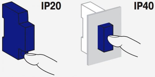 Degree of protection for devices on a DIN rail